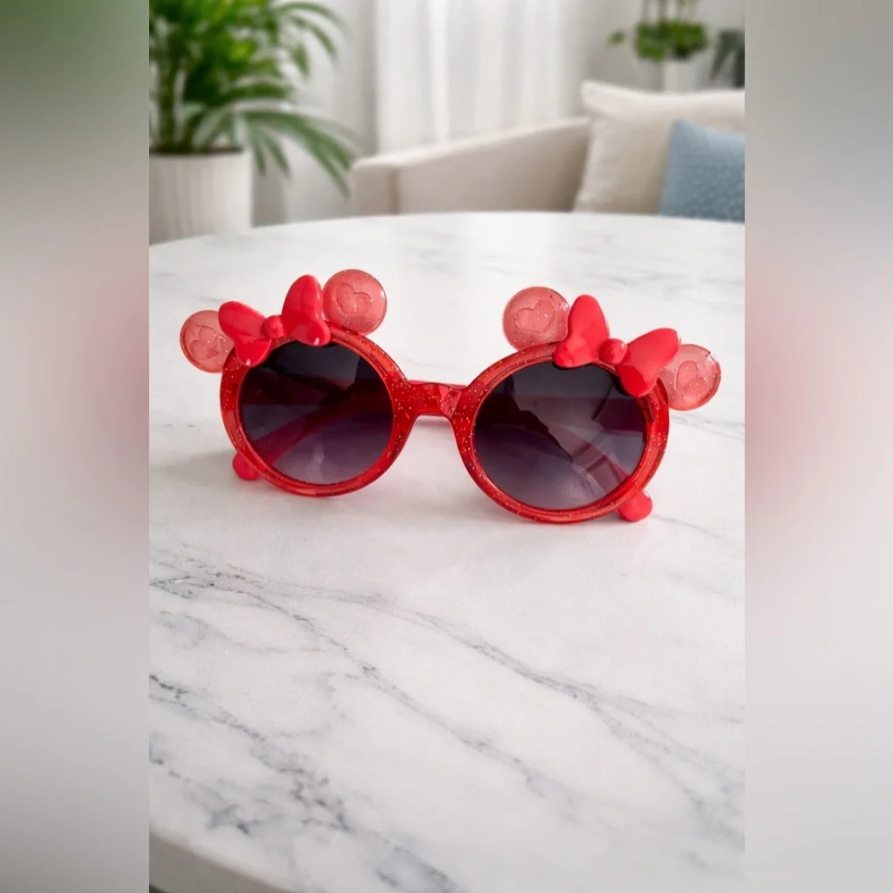Red Disney kids Crystal Bow Sunglasses